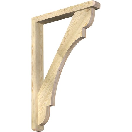 Ekena Millwork Olympic Craftsman Rough Sawn Bracket w/ Offset Brace, Douglas Fir, 4"W x 28"D x 40"H BKT0402X28X40OLY04RDF